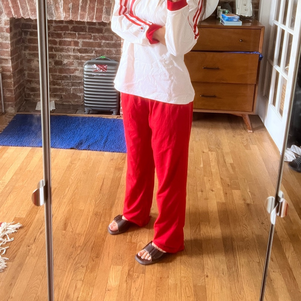 Nike dri fit red track pants womens size M